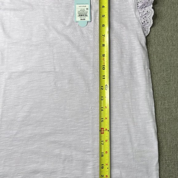 Cat & Jack Eyelet Shortsleeve Shirt Girl's L (10/12) Plus Crew Neck Violet NWT - Picture 6 of 9